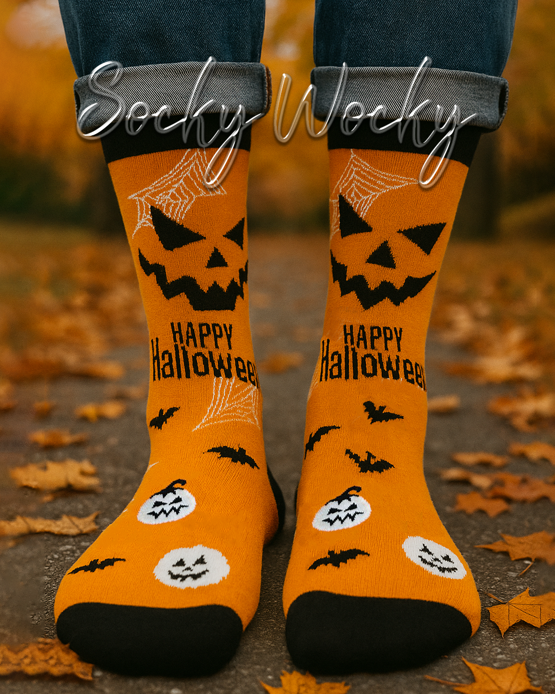 Felice Halloween Calzini Arancioni Edizione Stagione Spaventosa